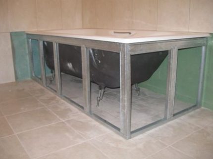 Экран под ванну из плитки: способы, инструкция по устройству