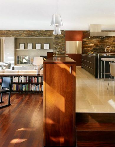 Перегородка между кухней и гостиной (80 фото): дизайн декоративного оформления из гипсокартона